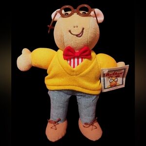 Vintage 1995 PBS Kids Arthur Plush Doll 10” Marc Brown Eden Toys w/ Tags